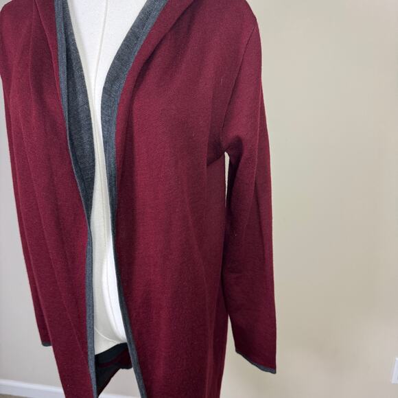 BNCI Blanc Noir Hooded Open Front Cardigan Sweater US Women's M - Picture 3 of 10